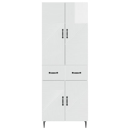 vidaXL Cabinet Set 2 pcs High Gloss White Engineered Wood