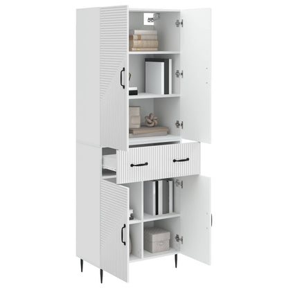 vidaXL Cabinet Set 2 pcs High Gloss White Engineered Wood