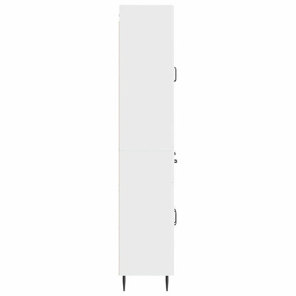 vidaXL Cabinet Set 2 pcs High Gloss White Engineered Wood
