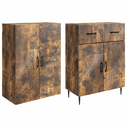 vidaXL Cabinet Set 2 pcs Smoked Oak Engineered Wood