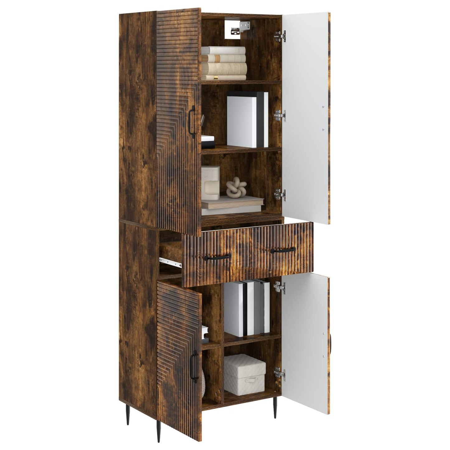 vidaXL Cabinet Set 2 pcs Smoked Oak Engineered Wood