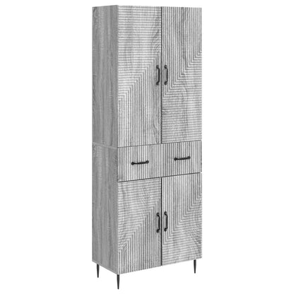 vidaXL Cabinet Set 2 pcs Grey Sonoma 66 x 34.5 x 89.5 cm