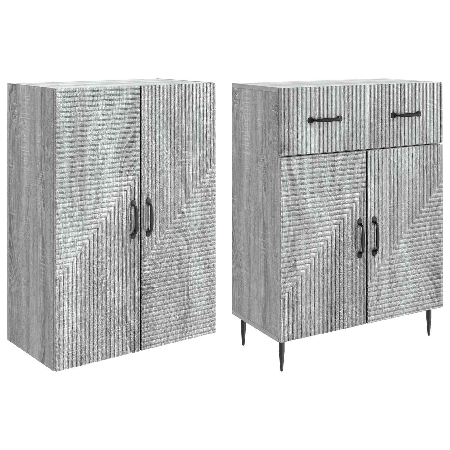 vidaXL Cabinet Set 2 pcs Grey Sonoma Engineered Wood