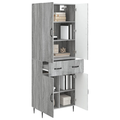 vidaXL Cabinet Set 2 pcs Grey Sonoma Engineered Wood