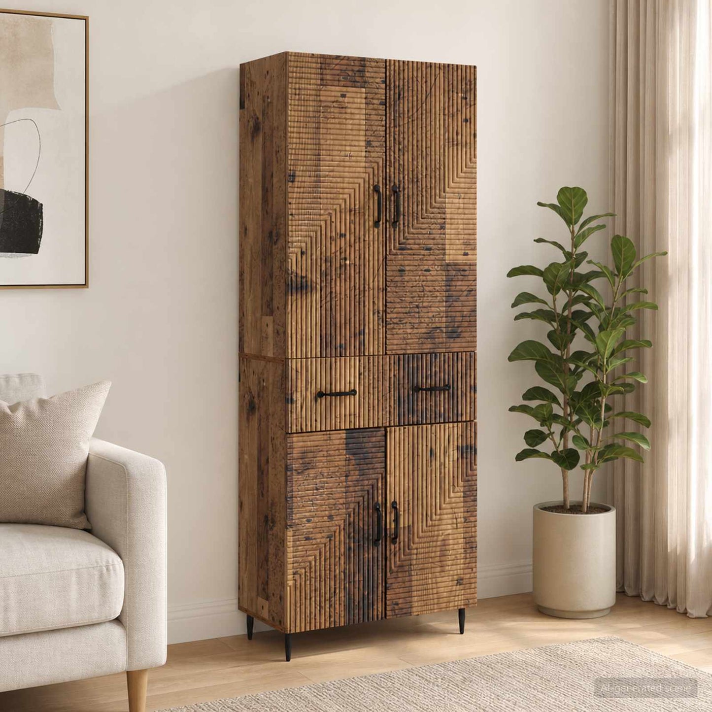 vidaXL Cabinet Set 2 pcs Old Wood Engineered Wood