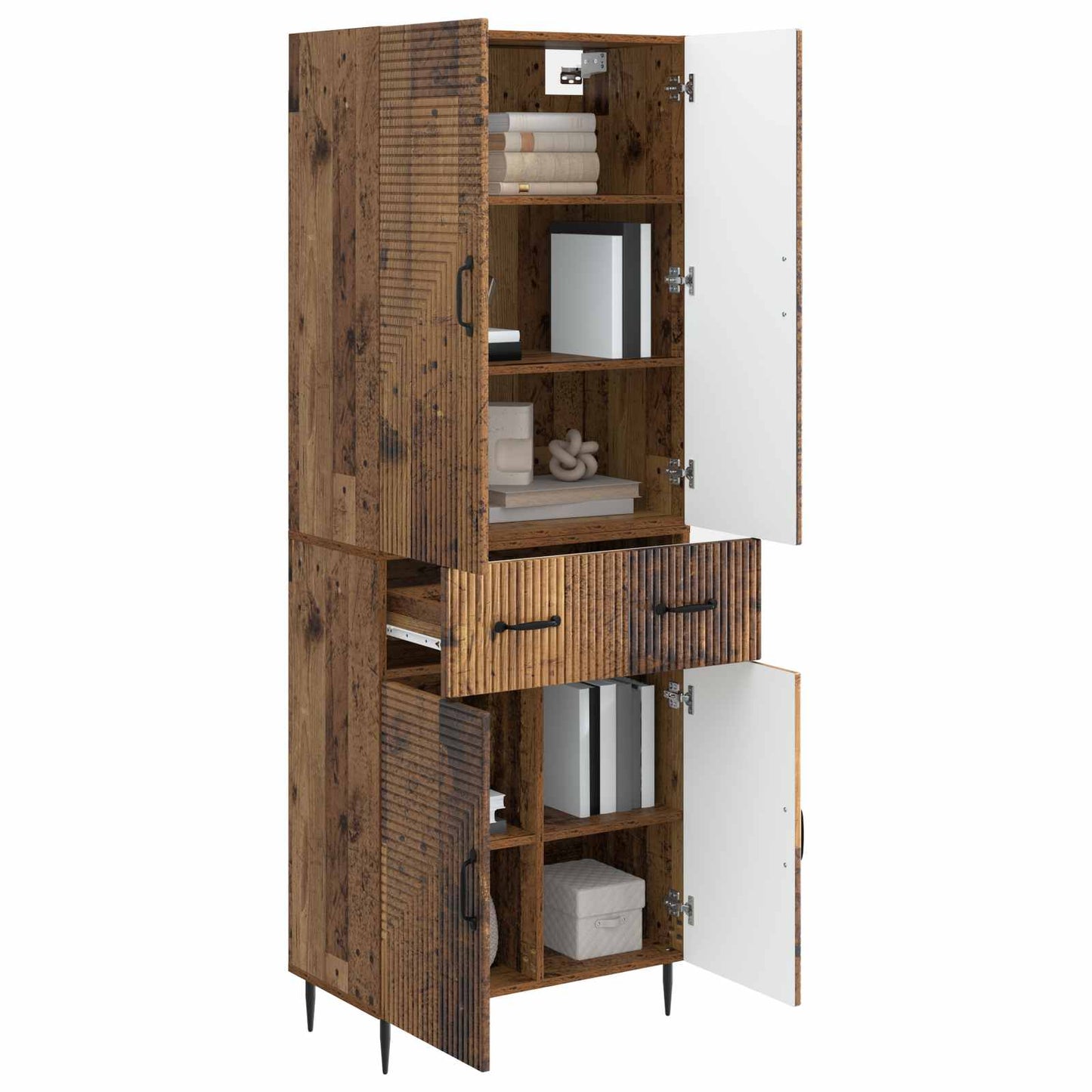 vidaXL Cabinet Set 2 pcs Old Wood Engineered Wood