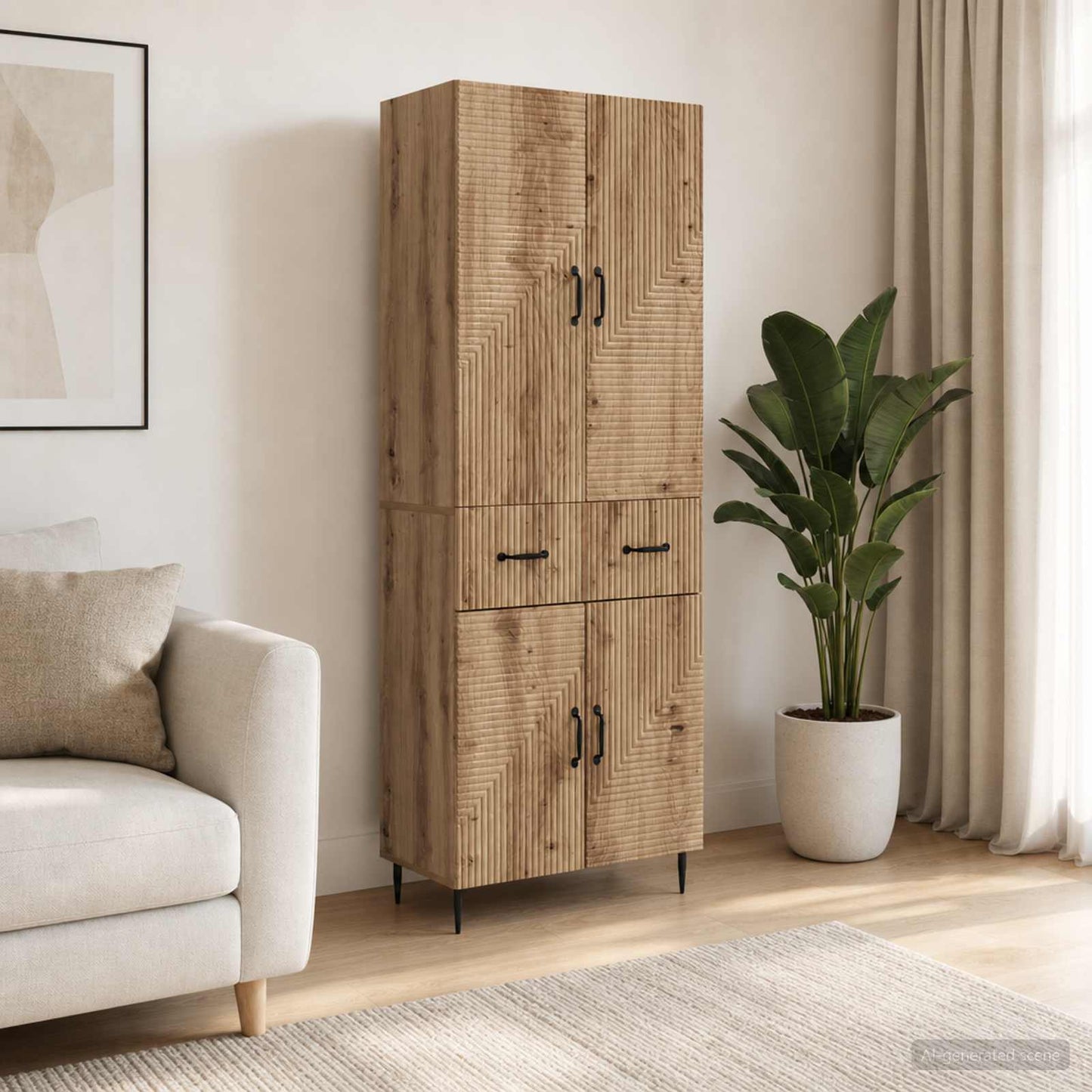 vidaXL Cabinet Set 2 pcs Artisan Oak Engineered Wood