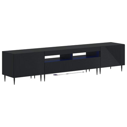 vidaXL 3 Piece LED TV Cabinet Black Engineered Wood