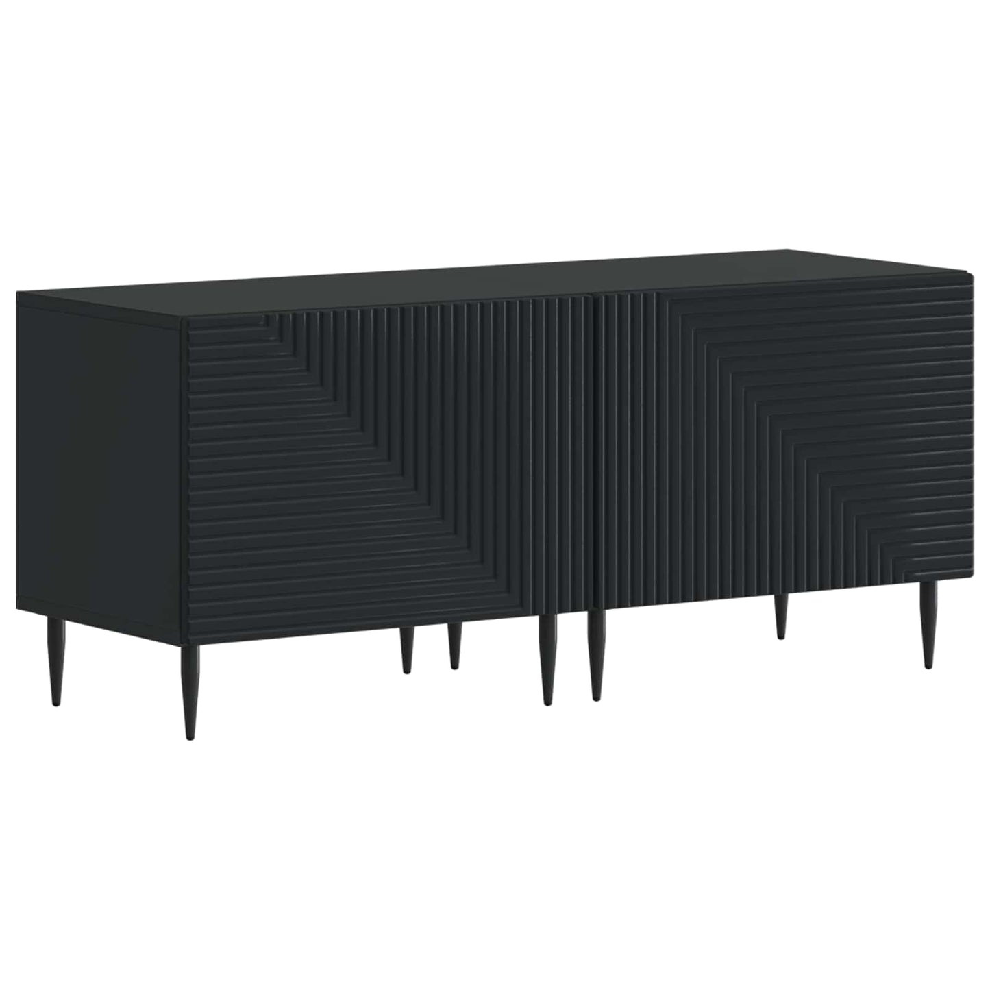 vidaXL 3 Piece LED TV Cabinet Black Engineered Wood
