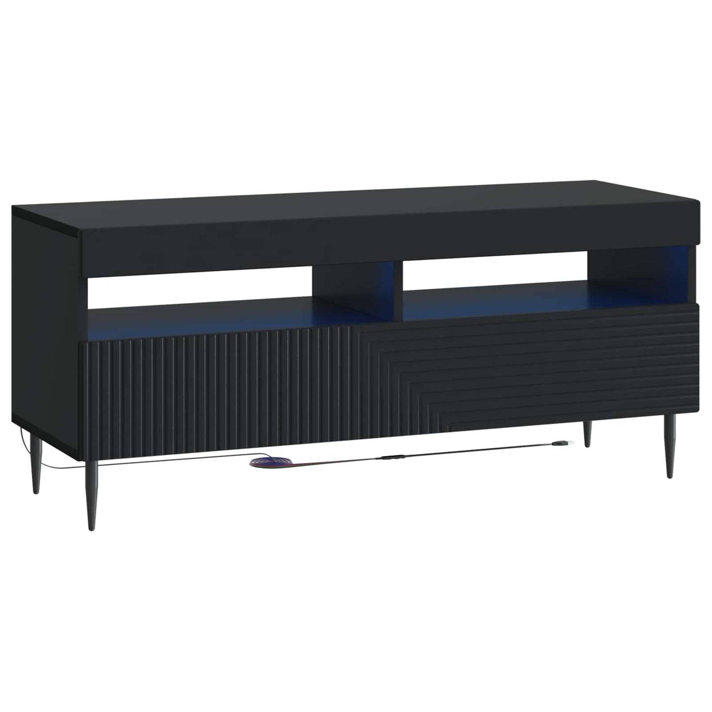 vidaXL 3 Piece LED TV Cabinet Black Engineered Wood