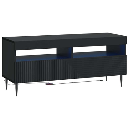 vidaXL 3 Piece LED TV Cabinet Black Engineered Wood