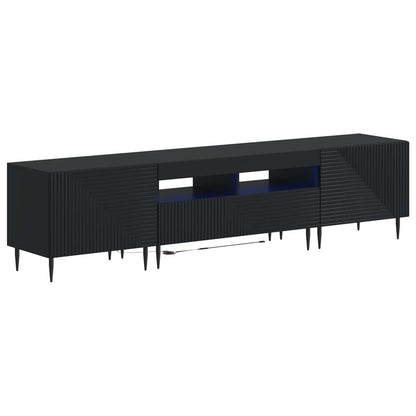 vidaXL 3 Piece LED TV Cabinet Black Engineered Wood