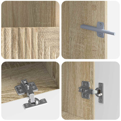 vidaXL 3 Piece LED TV Cabinet Sonoma Oak Engineered Wood