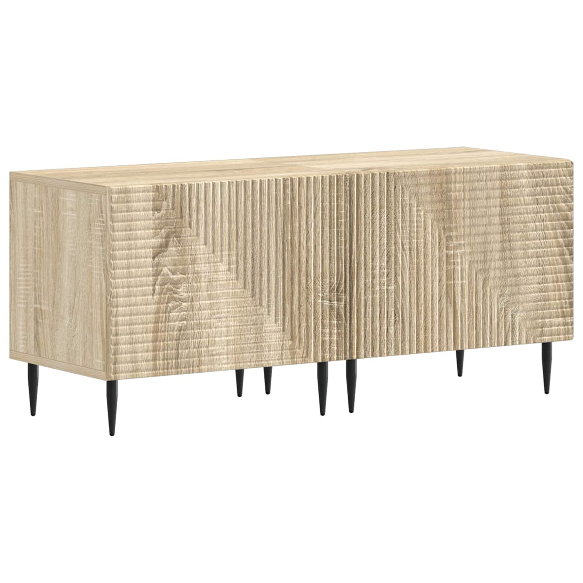 vidaXL 3 Piece LED TV Cabinet Sonoma Oak Engineered Wood