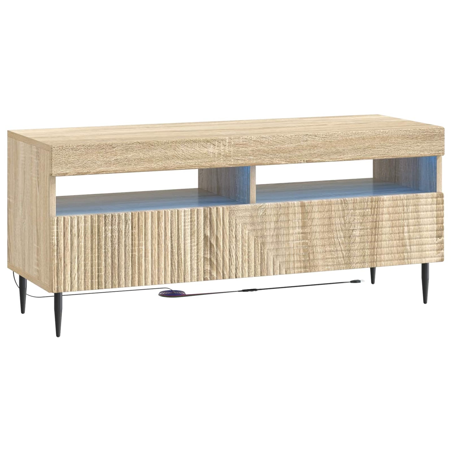 vidaXL 3 Piece LED TV Cabinet Sonoma Oak Engineered Wood