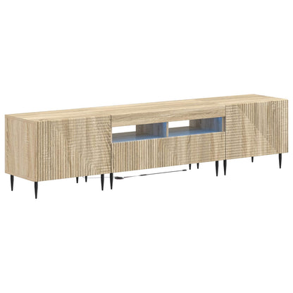 vidaXL 3 Piece LED TV Cabinet Sonoma Oak Engineered Wood