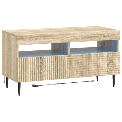 vidaXL 3 Piece LED TV Cabinet Sonoma Oak Engineered Wood