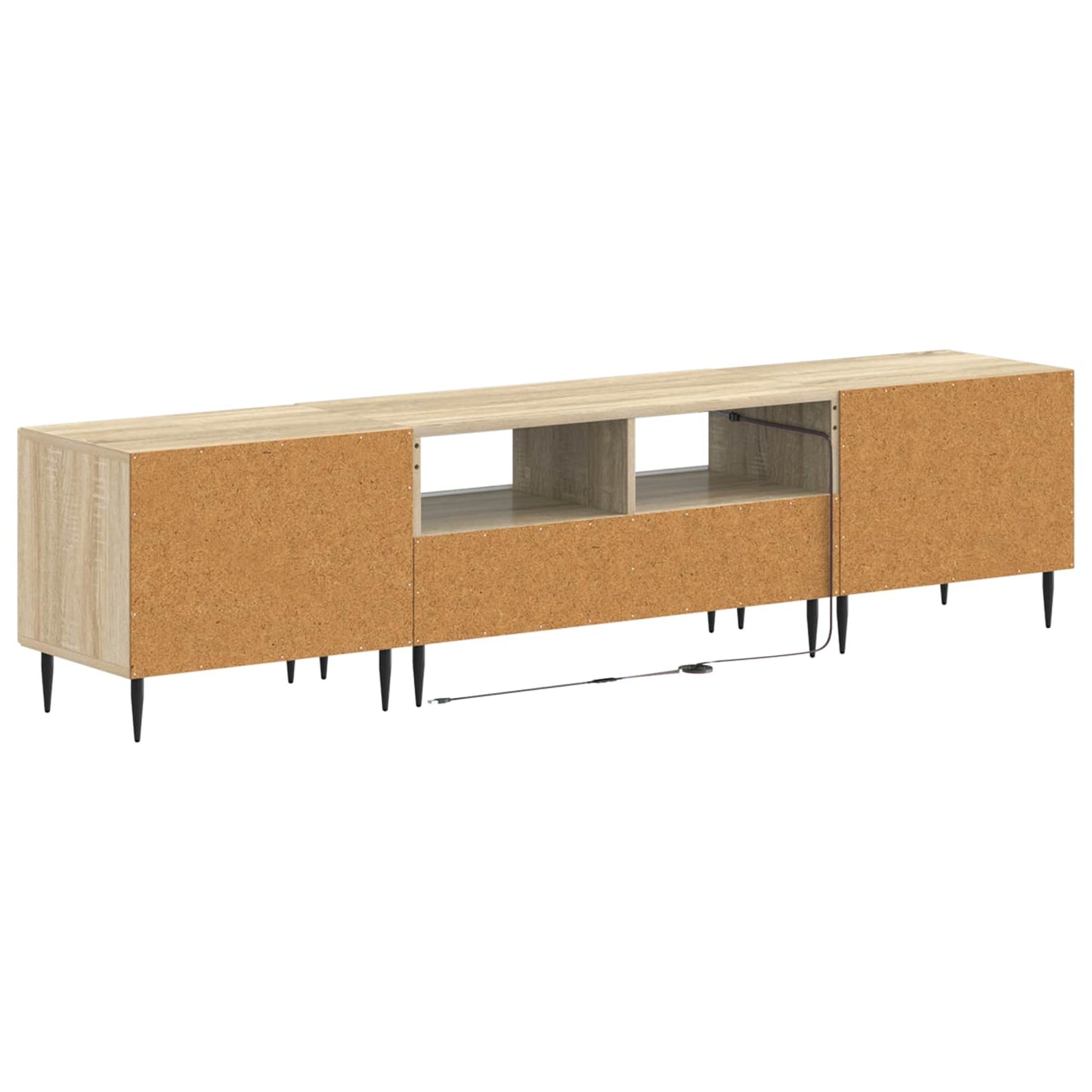 vidaXL 3 Piece LED TV Cabinet Sonoma Oak Engineered Wood