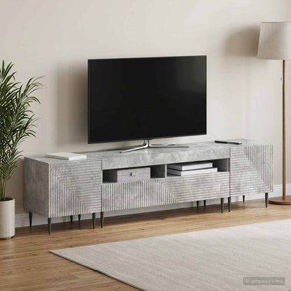 vidaXL 3 Piece LED TV Cabinet Concrete Grey Engineered Wood