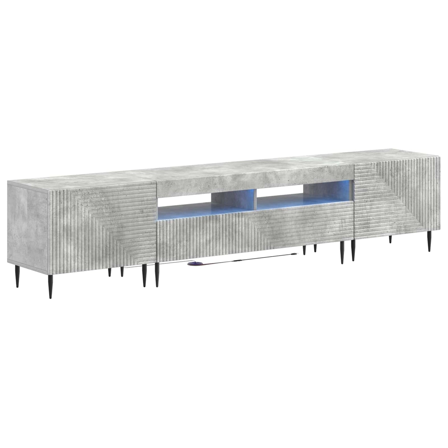 vidaXL 3 Piece LED TV Cabinet Concrete Grey Engineered Wood