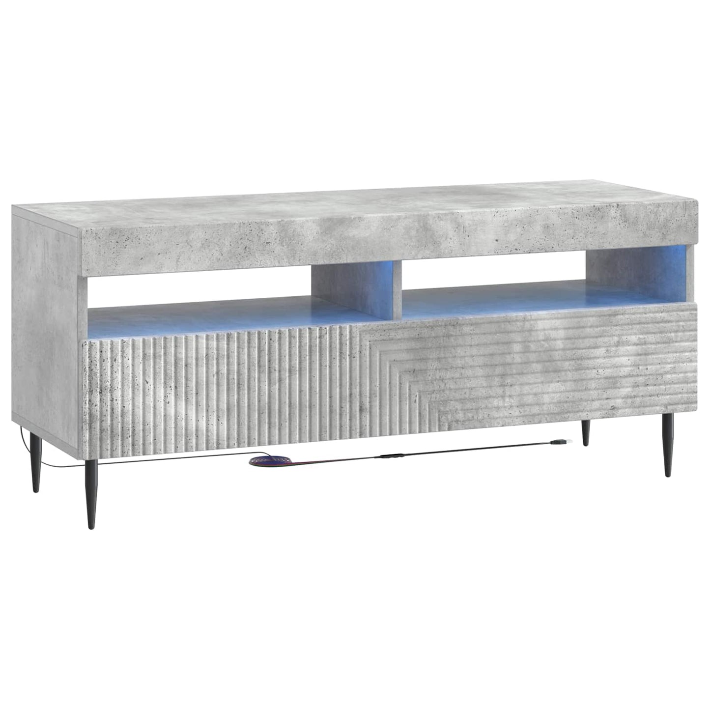 vidaXL 3 Piece LED TV Cabinet Concrete Grey Engineered Wood