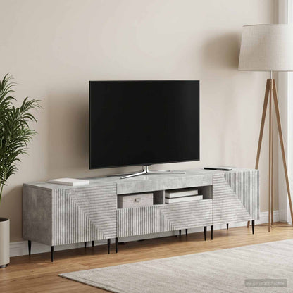 vidaXL 3 Piece LED TV Cabinet Concrete Grey Engineered Wood