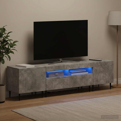 vidaXL 3 Piece LED TV Cabinet Concrete Grey Engineered Wood