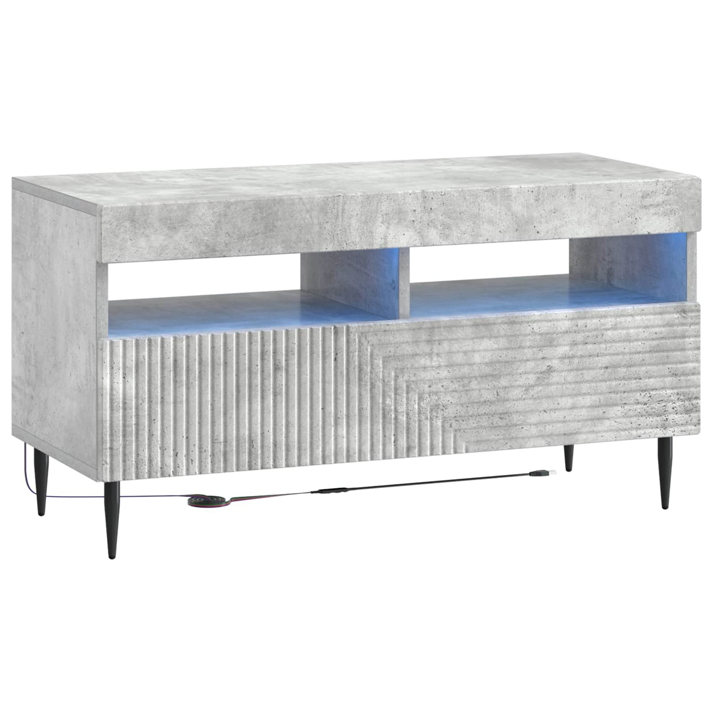 vidaXL 3 Piece LED TV Cabinet Concrete Grey Engineered Wood