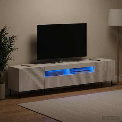 vidaXL 3 Piece LED TV Cabinet High Gloss White Engineered Wood