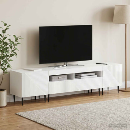 vidaXL 3 Piece LED TV Cabinet High Gloss White Engineered Wood