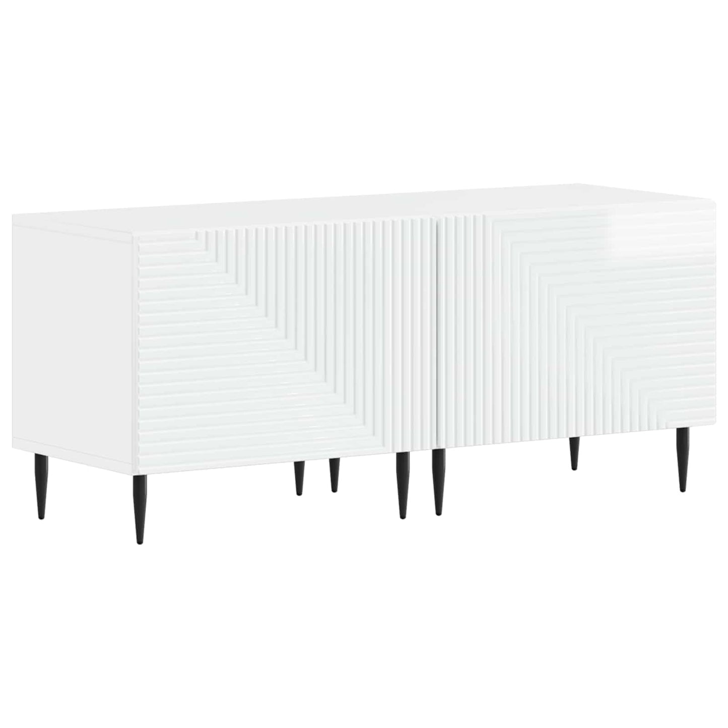vidaXL 3 Piece LED TV Cabinet High Gloss White Engineered Wood