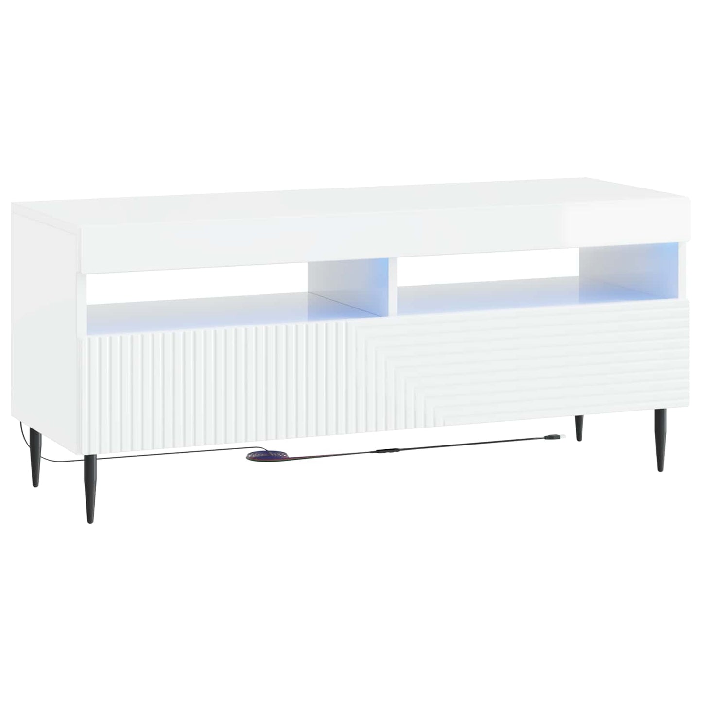 vidaXL 3 Piece LED TV Cabinet High Gloss White Engineered Wood