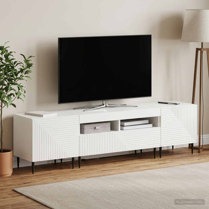 vidaXL 3 Piece LED TV Cabinet High Gloss White Engineered Wood