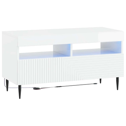 vidaXL 3 Piece LED TV Cabinet High Gloss White Engineered Wood
