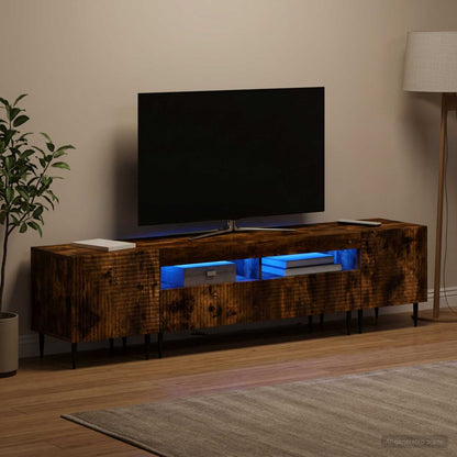 vidaXL 3 Piece LED TV Cabinet Smoked Oak Engineered Wood