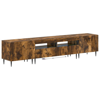 vidaXL 3 Piece LED TV Cabinet Smoked Oak Engineered Wood
