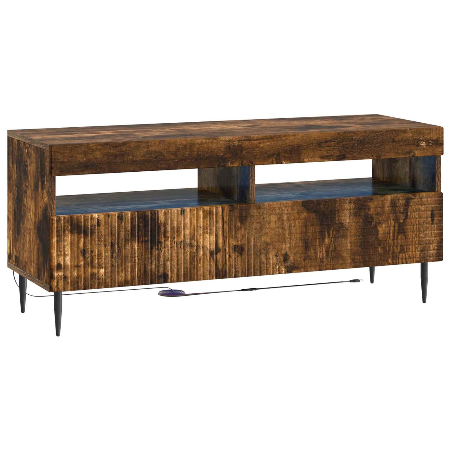 vidaXL 3 Piece LED TV Cabinet Smoked Oak Engineered Wood