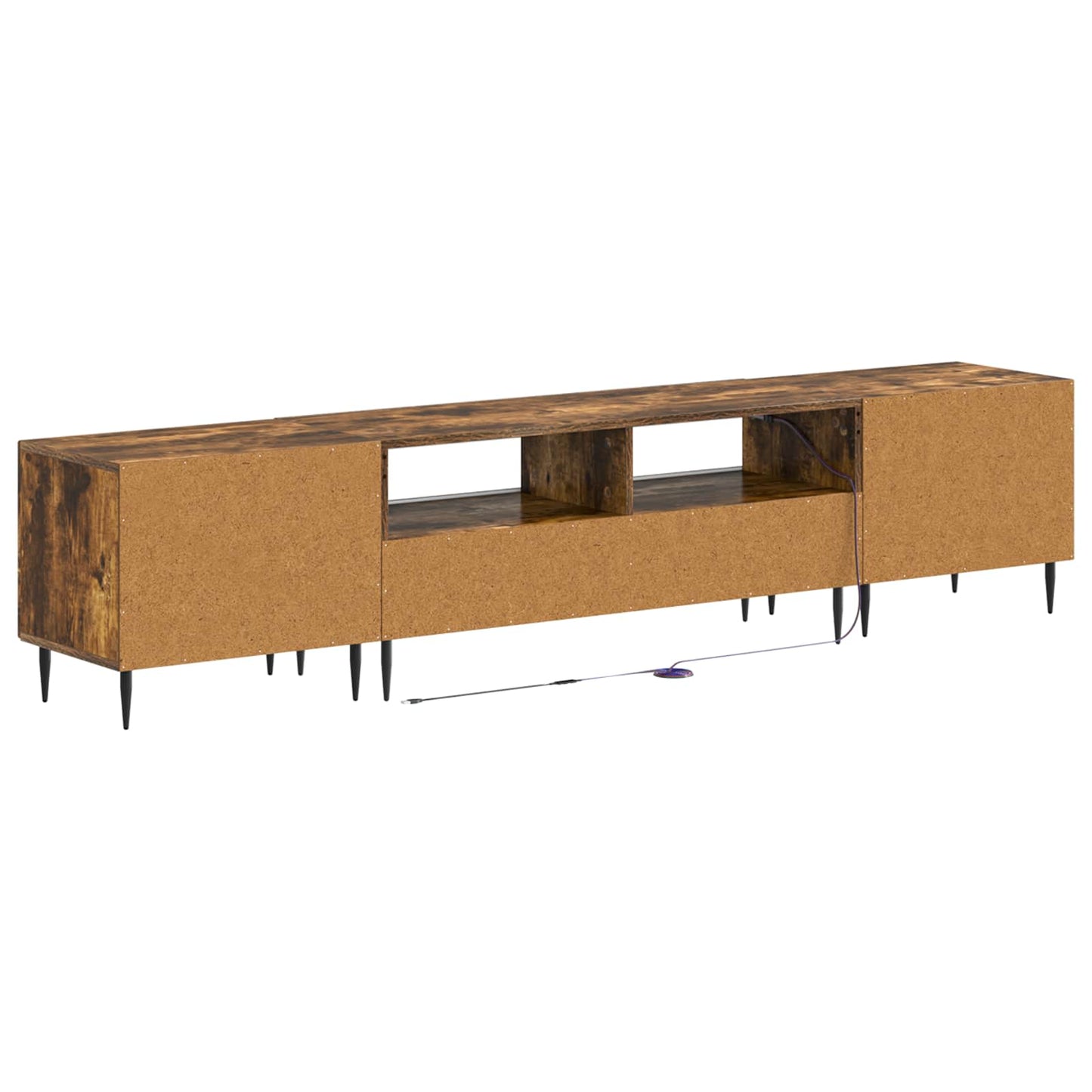 vidaXL 3 Piece LED TV Cabinet Smoked Oak Engineered Wood