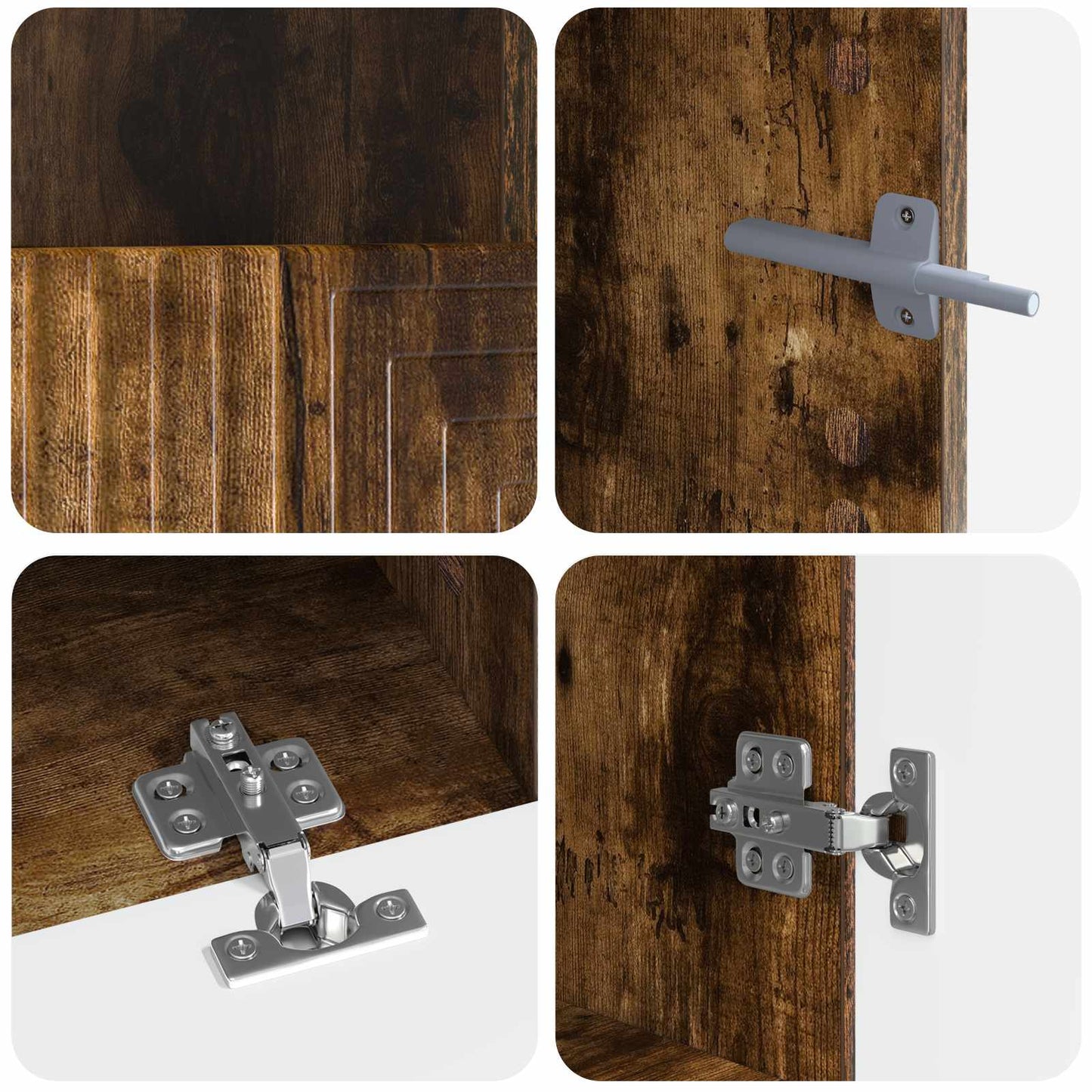 vidaXL 3 Piece LED TV Cabinet Smoked Oak Engineered Wood