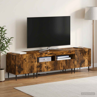 vidaXL 3 Piece LED TV Cabinet Smoked Oak Engineered Wood