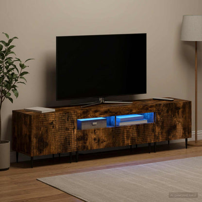 vidaXL 3 Piece LED TV Cabinet Smoked Oak Engineered Wood