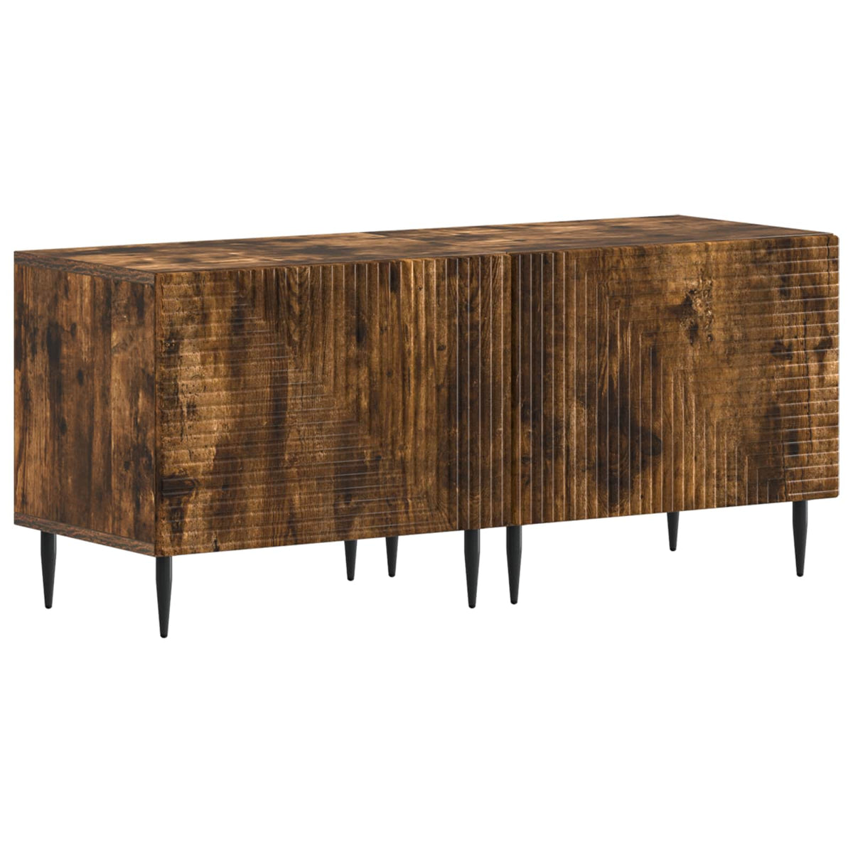 vidaXL 3 Piece LED TV Cabinet Smoked Oak Engineered Wood