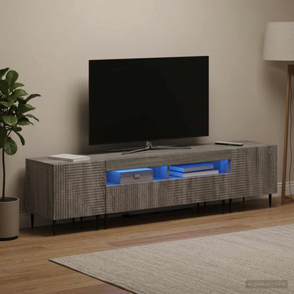 vidaXL 3 Piece LED TV Cabinet Grey Sonoma Engineered Wood