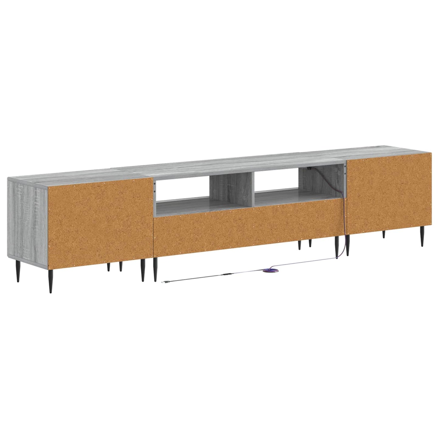 vidaXL 3 Piece LED TV Cabinet Grey Sonoma Engineered Wood