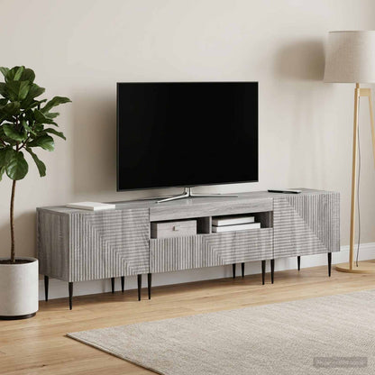 vidaXL 3 Piece LED TV Cabinet Grey Sonoma Engineered Wood