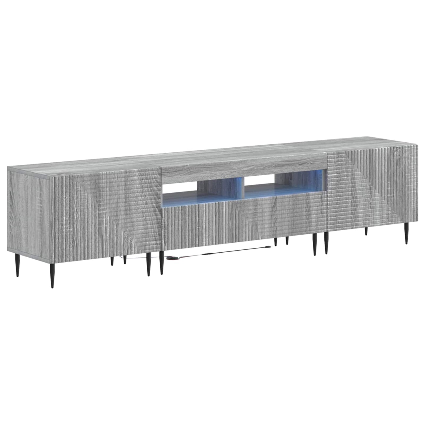 vidaXL 3 Piece LED TV Cabinet Grey Sonoma Engineered Wood