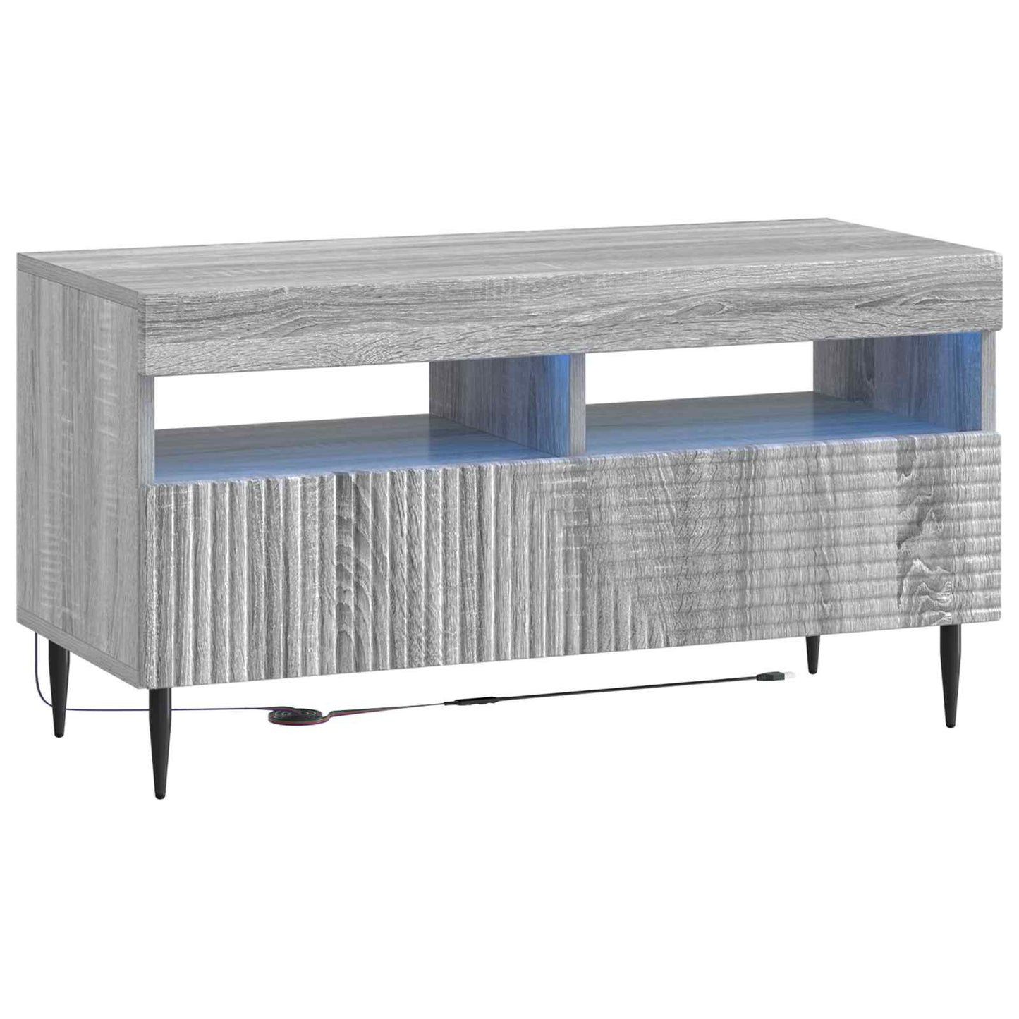 vidaXL 3 Piece LED TV Cabinet Grey Sonoma Engineered Wood