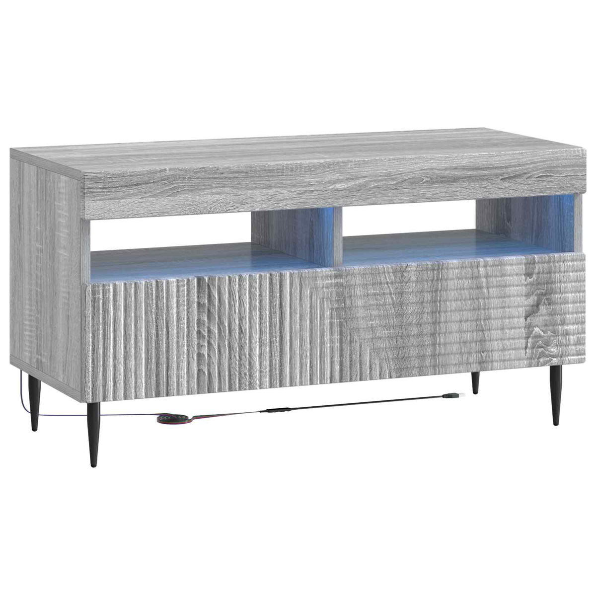 vidaXL 3 Piece LED TV Cabinet Grey Sonoma Engineered Wood