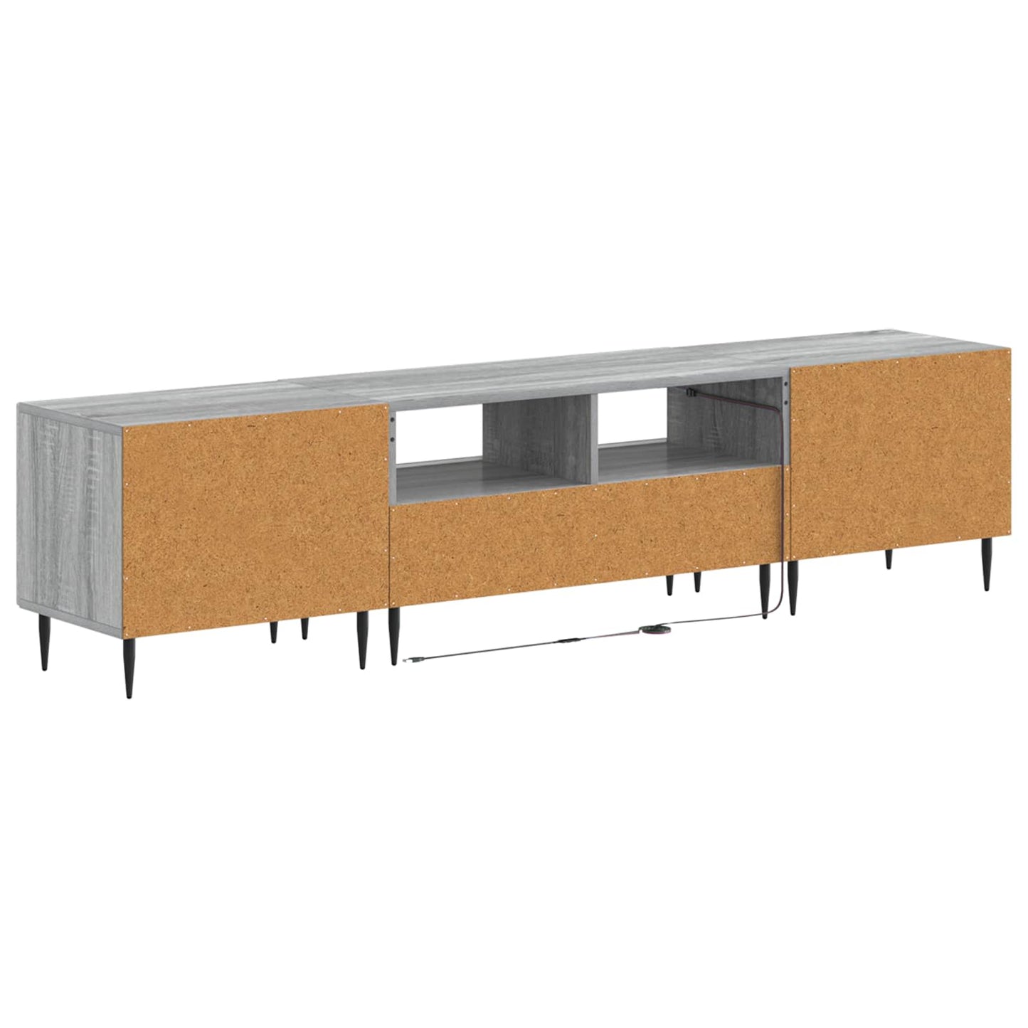 vidaXL 3 Piece LED TV Cabinet Grey Sonoma Engineered Wood