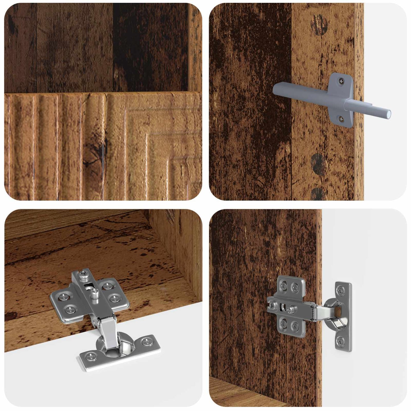 vidaXL 3 Piece LED TV Cabinet Old Wood Engineered Wood